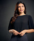 Wide Neck Crushed Formal Black Top